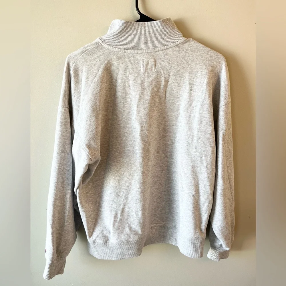 Champion Light Grey Quarter-Zip Sweatshirt - Oversized XS athleisure activewear - Picture 5 of 8